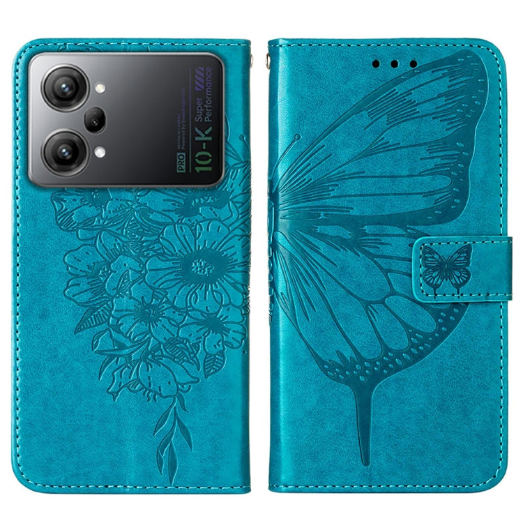 For OPPO K10 Pro 5G Embossed Butterfly Flip Leather Phone Case