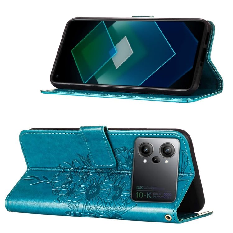 For OPPO K10 Pro 5G Embossed Butterfly Flip Leather Phone Case