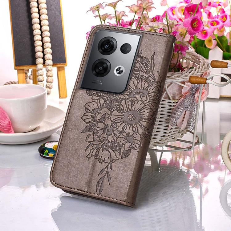 For OPPO Reno8 Pro+ Embossed Butterfly Flip Leather Phone Case