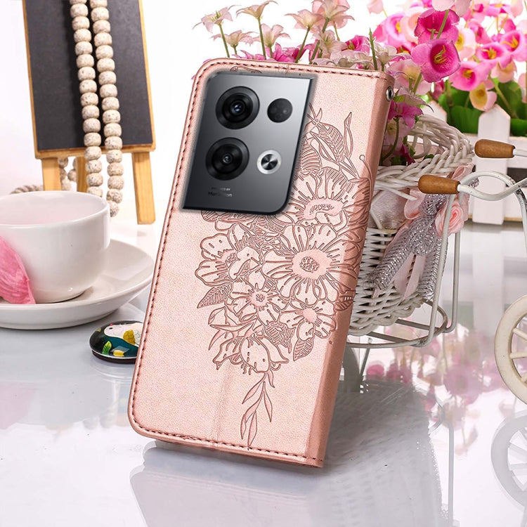 For OPPO Reno8 Pro+ Embossed Butterfly Flip Leather Phone Case
