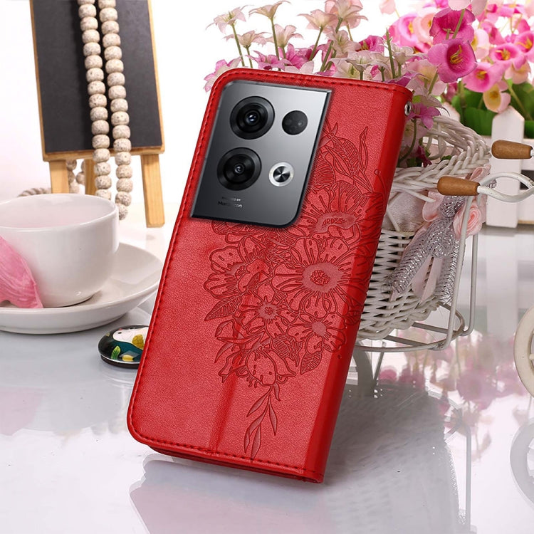 For OPPO Reno8 Pro+ Embossed Butterfly Flip Leather Phone Case