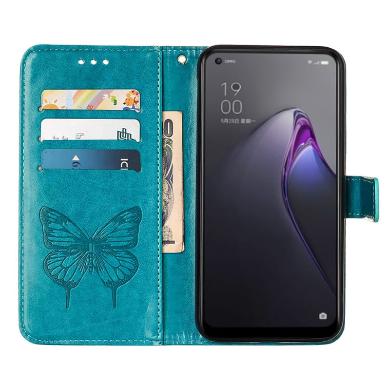 For OPPO Reno8 Pro+ Embossed Butterfly Flip Leather Phone Case