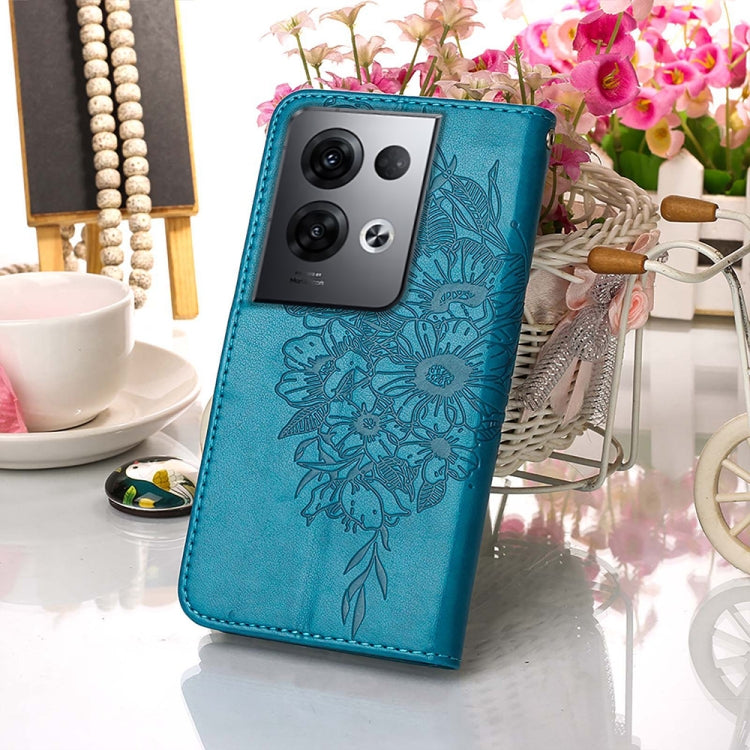 For OPPO Reno8 Pro+ Embossed Butterfly Flip Leather Phone Case