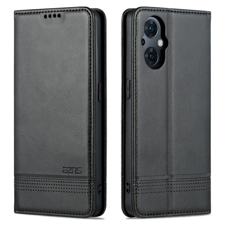 For OPPO Reno8 Lite AZNS Magnetic Calf Texture Flip Leather Phone Case