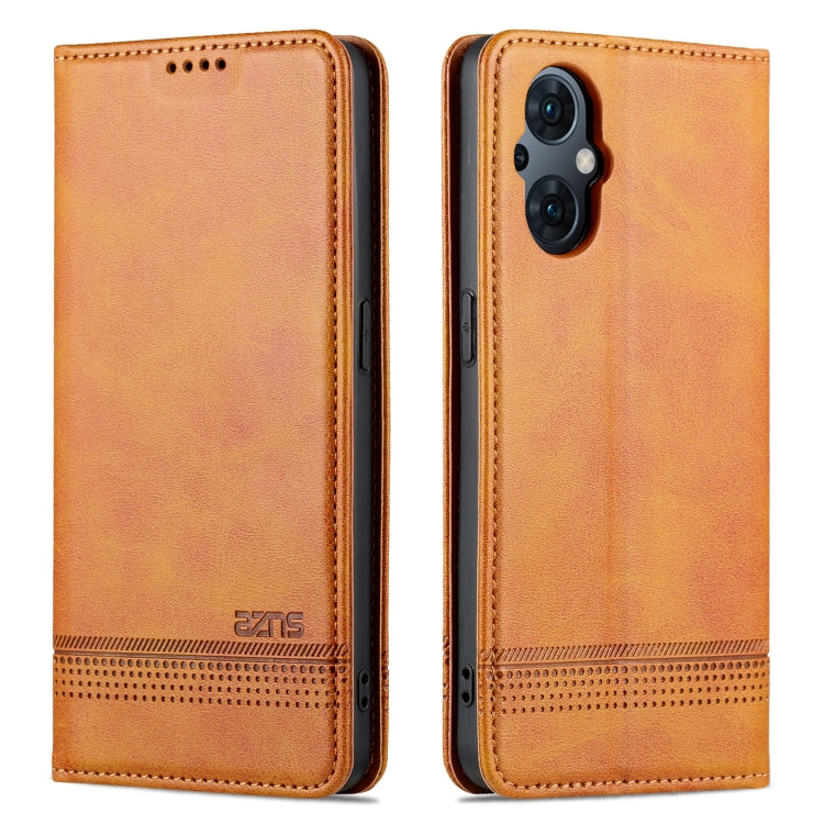For OPPO Reno8 Lite AZNS Magnetic Calf Texture Flip Leather Phone Case