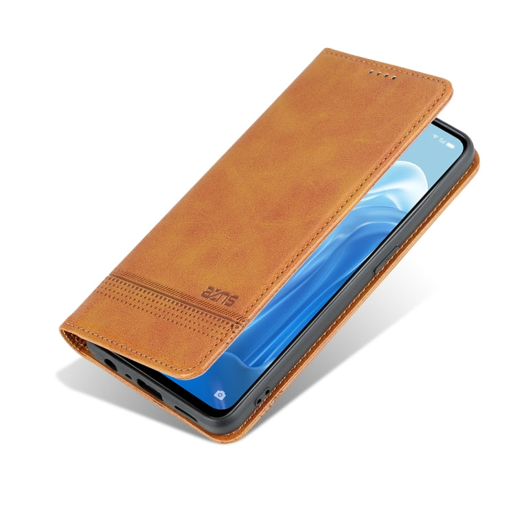 For OPPO Reno8 Lite AZNS Magnetic Calf Texture Flip Leather Phone Case