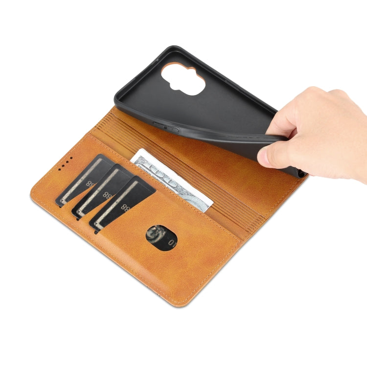 For OPPO Reno8 Lite AZNS Magnetic Calf Texture Flip Leather Phone Case