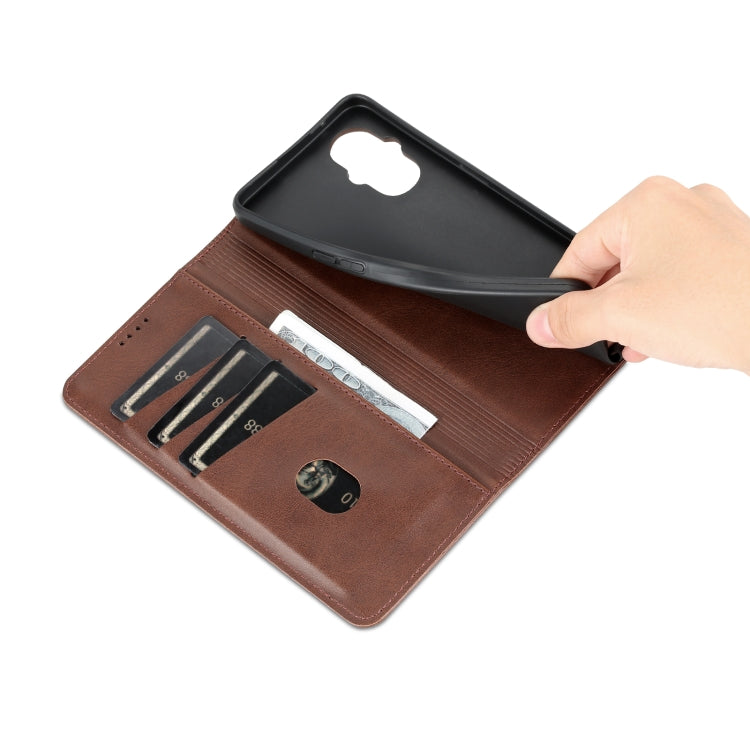 For OPPO Reno8 Lite AZNS Magnetic Calf Texture Flip Leather Phone Case