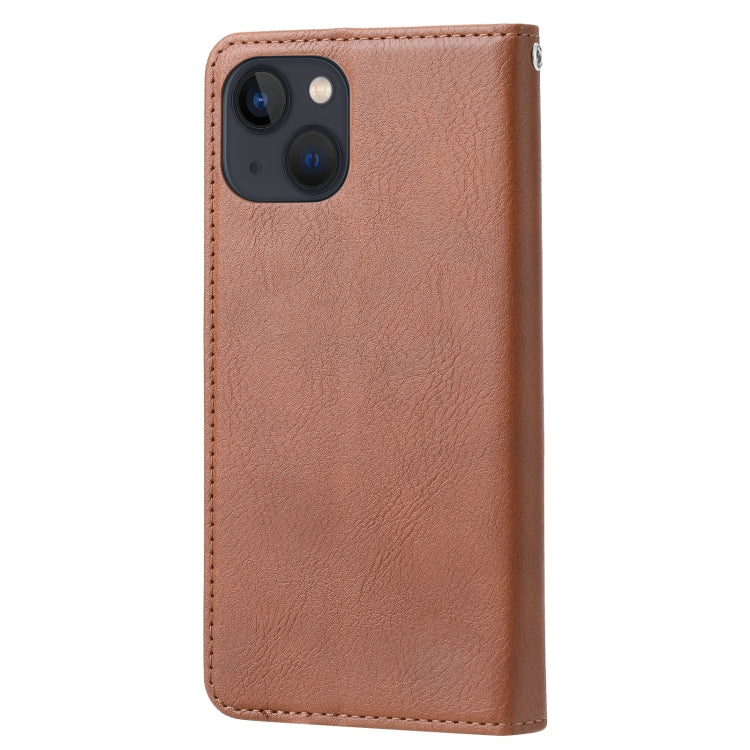 For iPhone 14 Plus Knead Skin Texture Horizontal Flip Leather Case