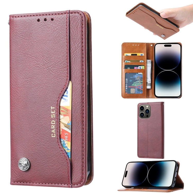 For iPhone 14 Pro Max Knead Skin Texture Horizontal Flip Leather Case