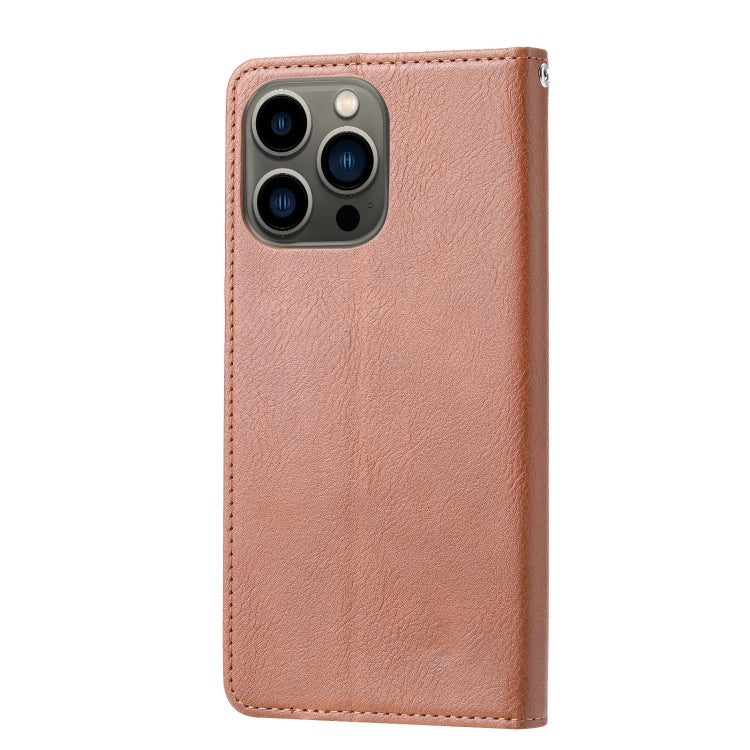 For iPhone 14 Pro Max Knead Skin Texture Horizontal Flip Leather Case