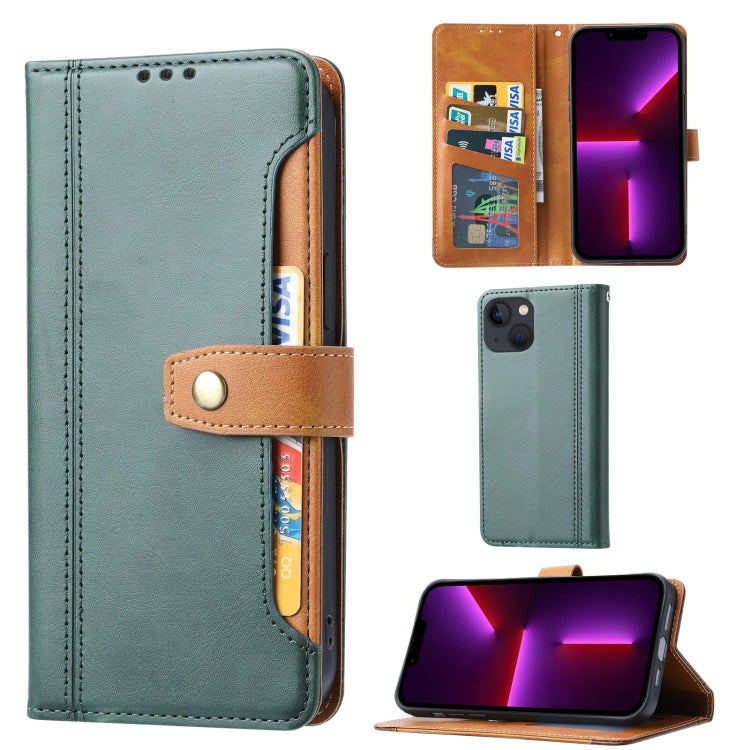 For iPhone 14 Calf Texture Double Fold Clasp Horizontal Flip Leather Case