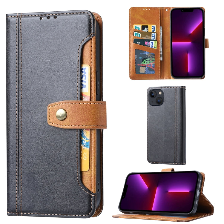For iPhone 14 Plus Calf Texture Double Fold Clasp Horizontal Flip Leather Case
