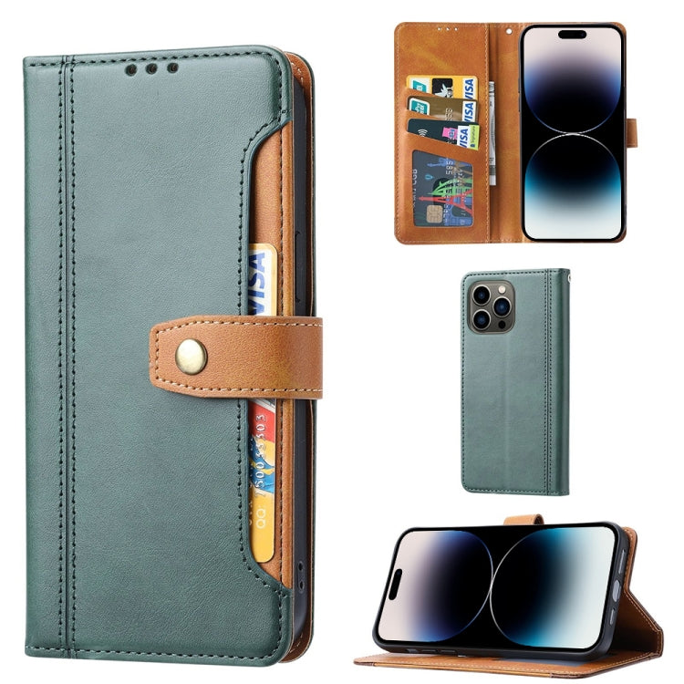 For iPhone 14 Pro Calf Texture Double Fold Clasp Horizontal Flip Leather Case