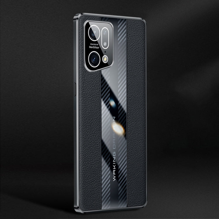 For OPPO Find X5/Find X5 Pro Racing Car Design Leather Electroplating Process Anti-fingerprint Protective Phone Case(Black)