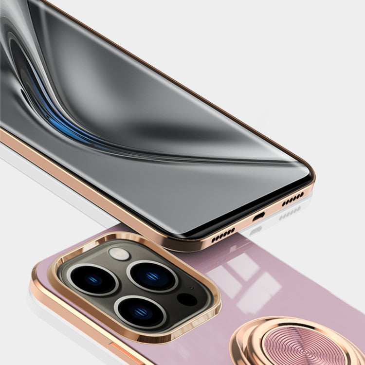 For Xiaomi Redmi Note 11T Pro 6D Electroplating Full Coverage Silicone Protective Case with Magnetic Ring Holder