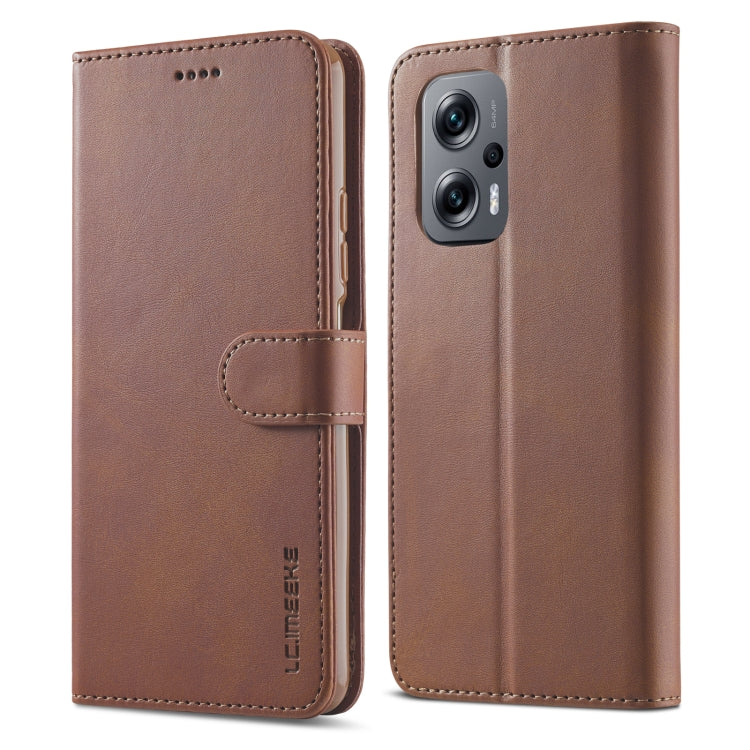 For Xiaomi Poco X4 GT 5G LC.IMEEKE Calf Texture Leather Phone Case