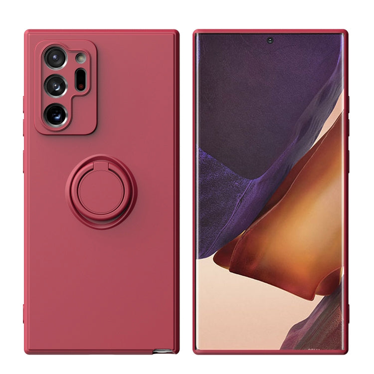 For Samsung Galaxy Note20 Ultra Ring Kickstand Silicone Phone Case