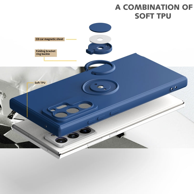 For Samsung Galaxy Note20 Ultra Ring Kickstand Silicone Phone Case