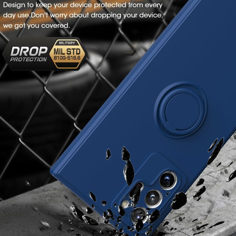 For Samsung Galaxy Note20 Ultra Ring Kickstand Silicone Phone Case