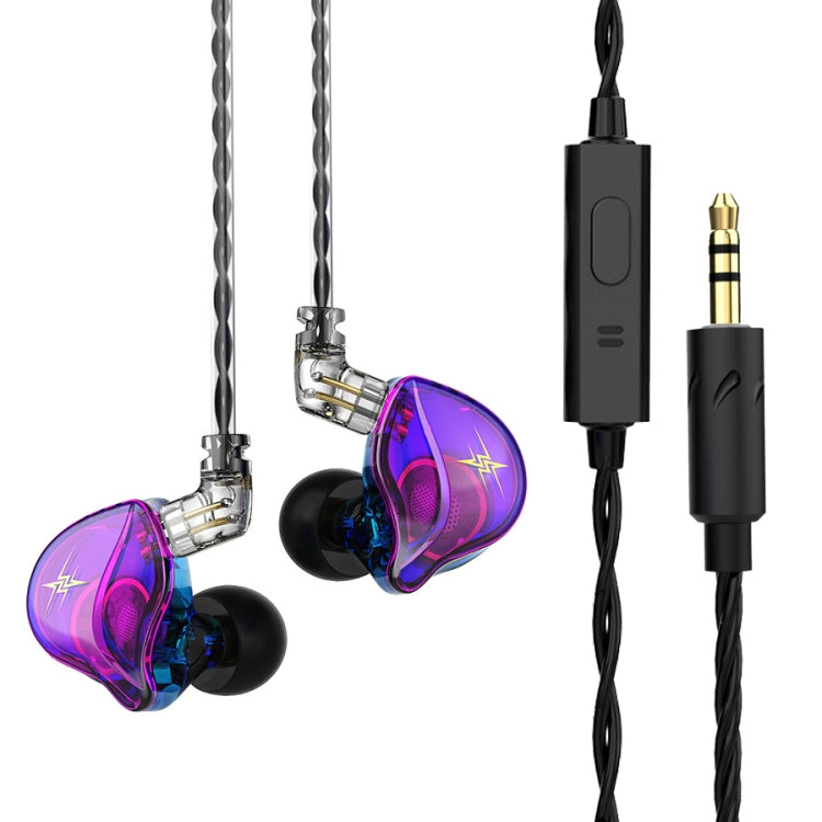 QKZ ZXT Sports In-ear Wired Control Plug HIFI Stereo Stage Monitor Earphone, Style:with Mic