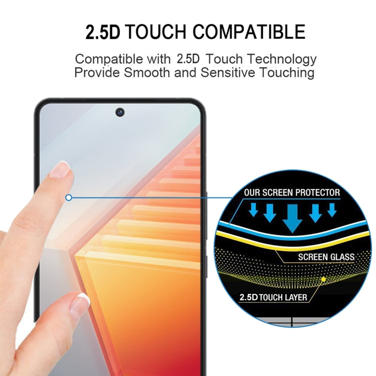 25 PCS Full Glue Full Screen Tempered Glass Film For vivo iQOO 10