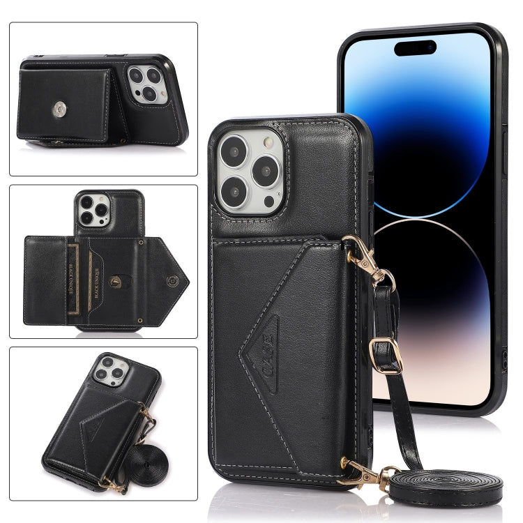 For iPhone 14 Pro Cross-body Card Bag Phone Case