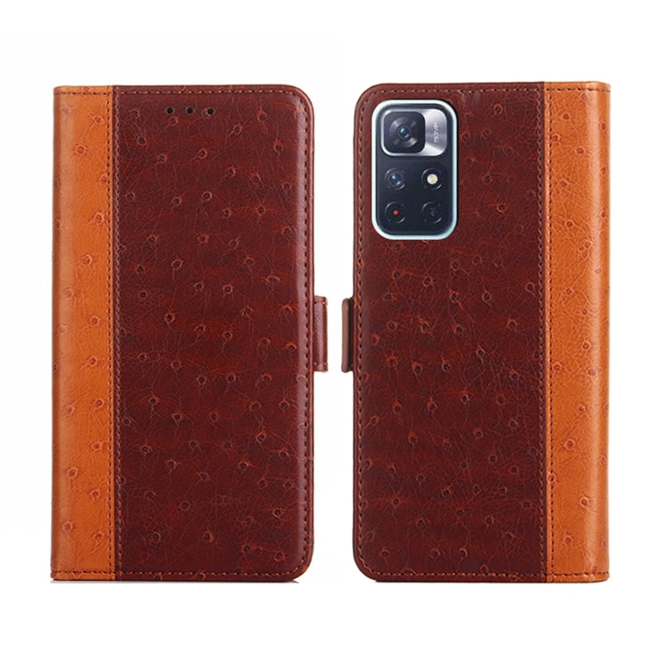 For Xiaomi Redmi Note 11 5G / Poco M4 Pro 5G Ostrich Texture Flip Leather Phone Case