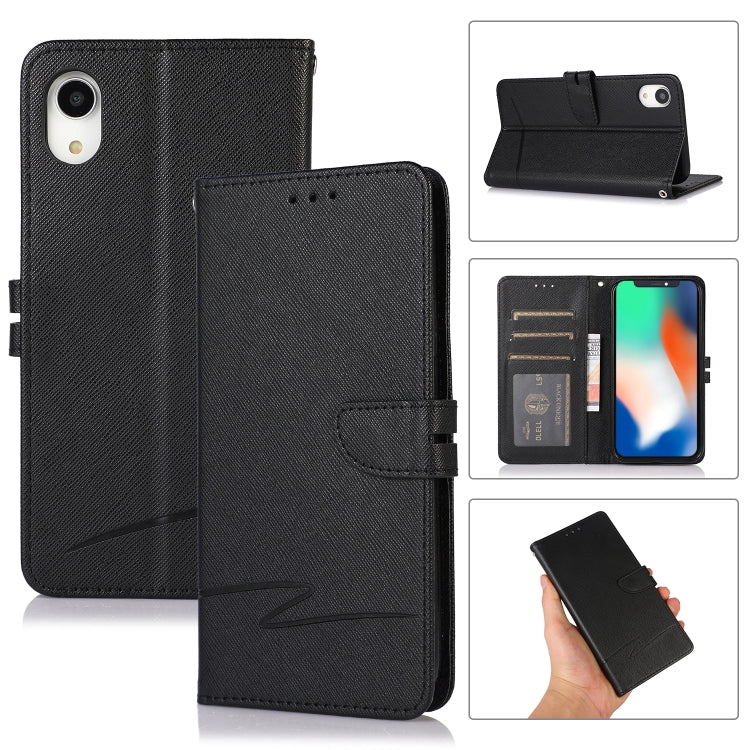 For iPhone XR Cross Texture Horizontal Flip Leather Phone Case