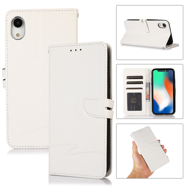 For iPhone XR Cross Texture Horizontal Flip Leather Phone Case