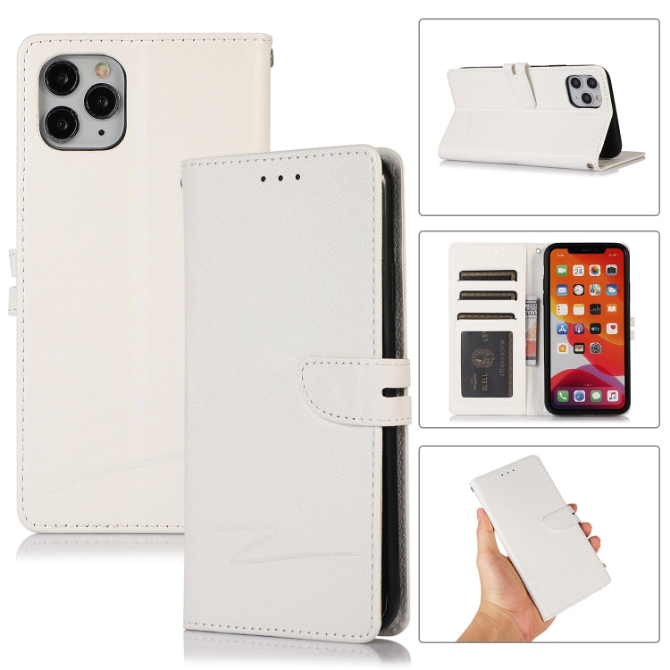For iPhone 11 Pro Max Cross Texture Horizontal Flip Leather Phone Case