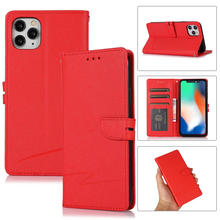 For iPhone 11 Pro Max Cross Texture Horizontal Flip Leather Phone Case