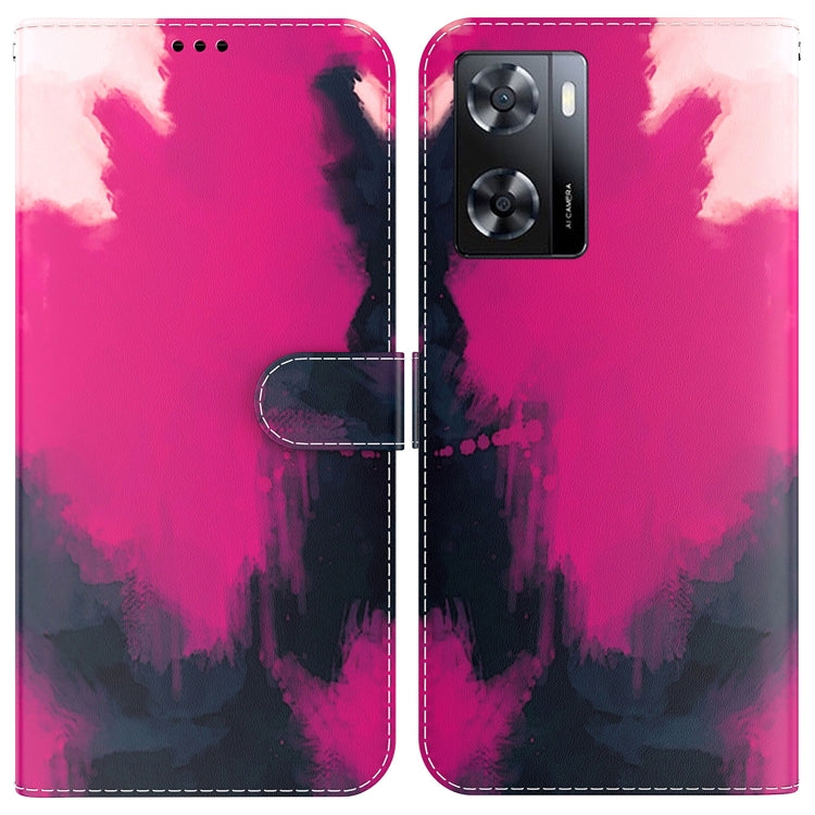 For OPPO A57 2022 4G/A57 2022 5G/Realme Q5i/Realme V23 5G/Realme Narzo 50 5G/A77 5G Watercolor Pattern Horizontal Flip Leather Phone Case
