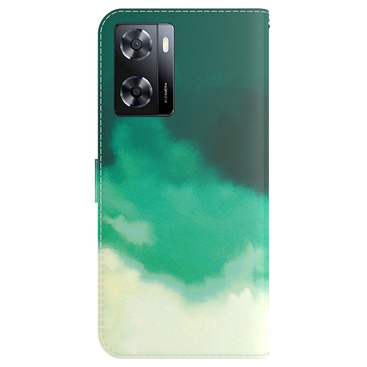 For OPPO A57 2022 4G/A57 2022 5G/Realme Q5i/Realme V23 5G/Realme Narzo 50 5G/A77 5G Watercolor Pattern Horizontal Flip Leather Phone Case