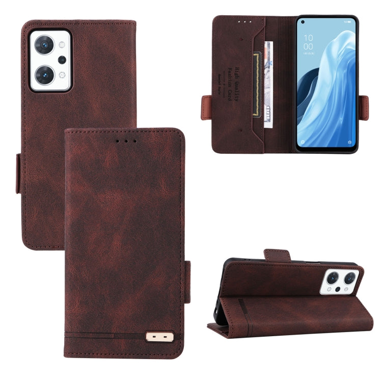 For OPPO Reno7 A JPN Magnetic Clasp Flip Leather Phone Case