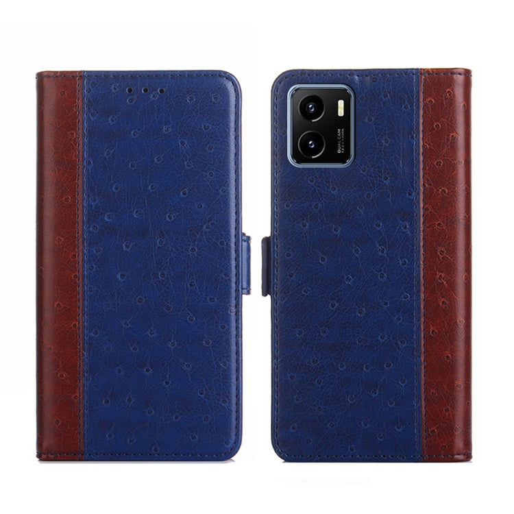 For vivo Y15s Foreign Version Ostrich Texture Flip Leather Phone Case