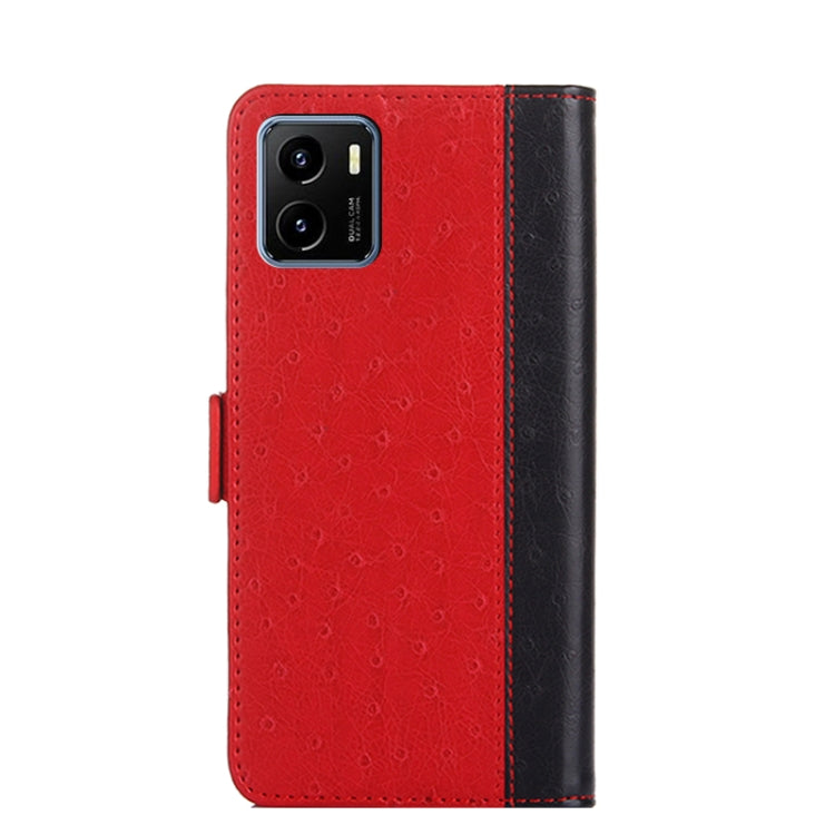 For vivo Y15s Foreign Version Ostrich Texture Flip Leather Phone Case