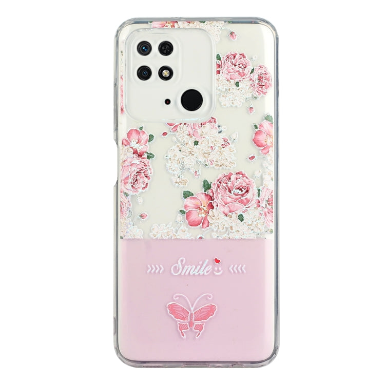 For Xiaomi Redmi 10C Bronzing Butterfly Flower Phone Case