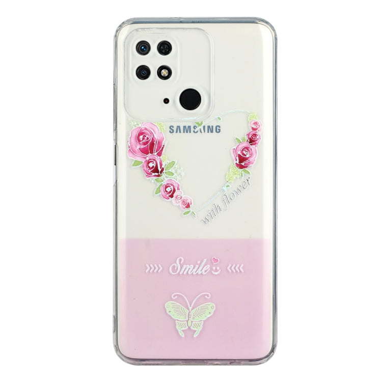 For Xiaomi Redmi 10C Bronzing Butterfly Flower Phone Case
