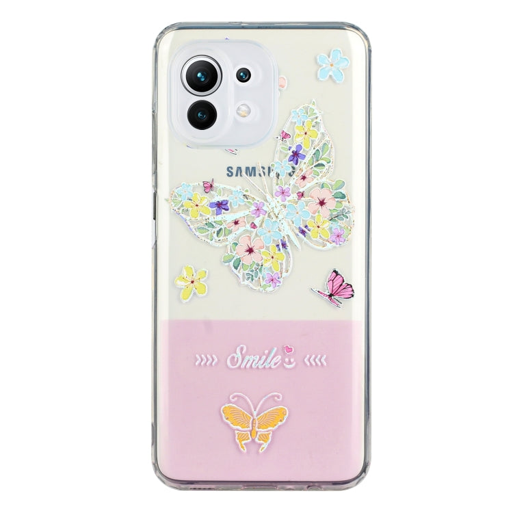 For Xiaomi Mi 11 Lite Bronzing Butterfly Flower Phone Case