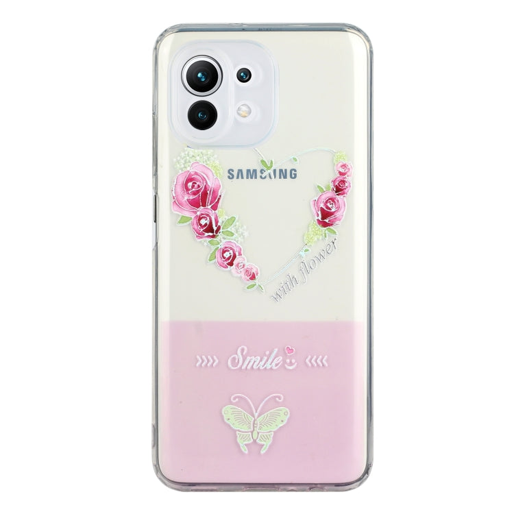 For Xiaomi Mi 11 Lite Bronzing Butterfly Flower Phone Case