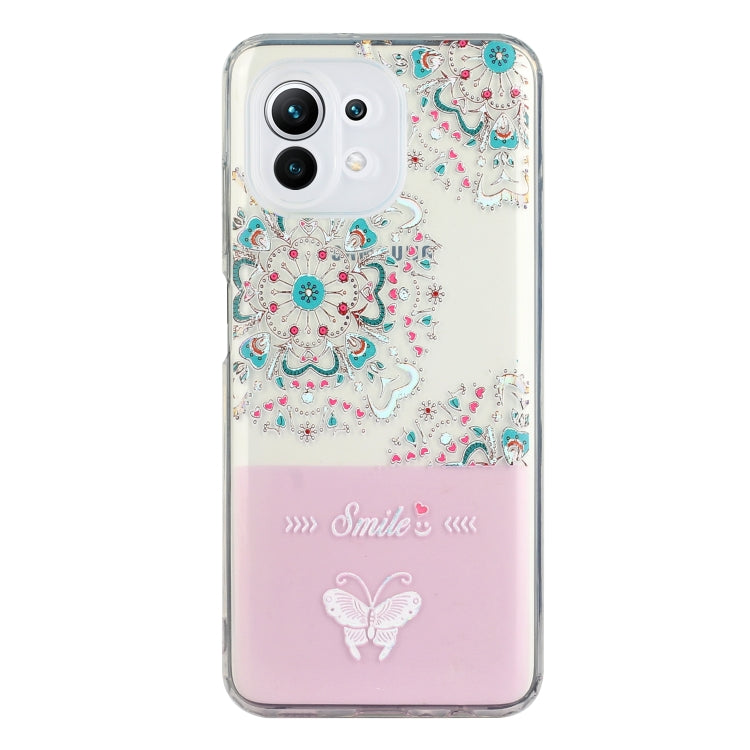 For Xiaomi Mi 11 Lite Bronzing Butterfly Flower Phone Case