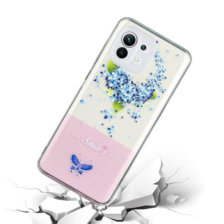 For Xiaomi Mi 11 Lite Bronzing Butterfly Flower Phone Case