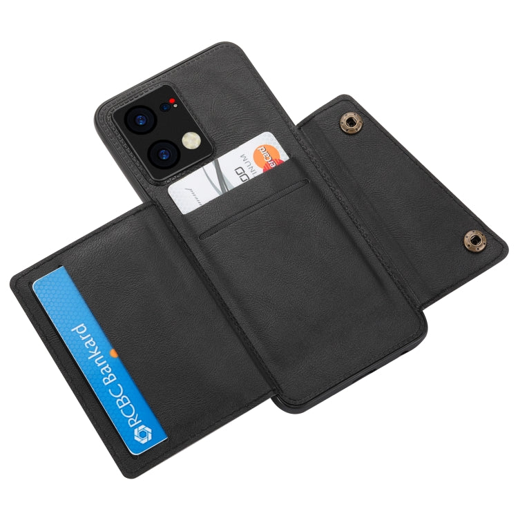 For OPPO Reno7 4G Double Buckle Card Slots Magnetic Phone Case