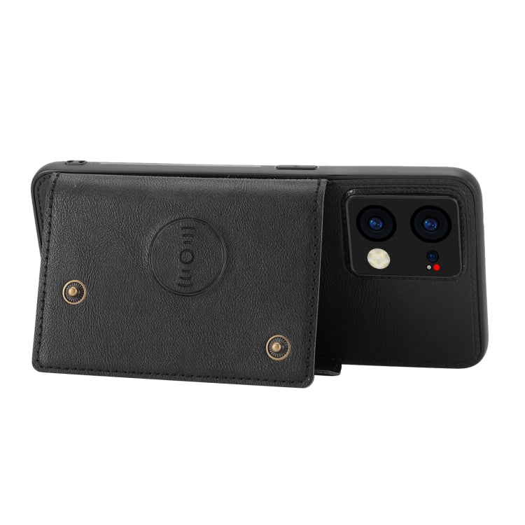 For OPPO Reno7 4G Double Buckle Card Slots Magnetic Phone Case