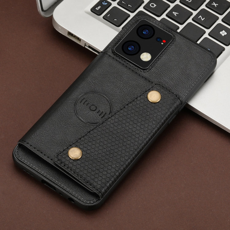 For OPPO Reno7 4G Double Buckle Card Slots Magnetic Phone Case