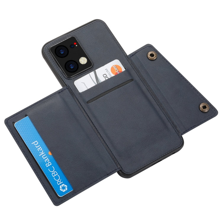 For OPPO Reno7 4G Double Buckle Card Slots Magnetic Phone Case