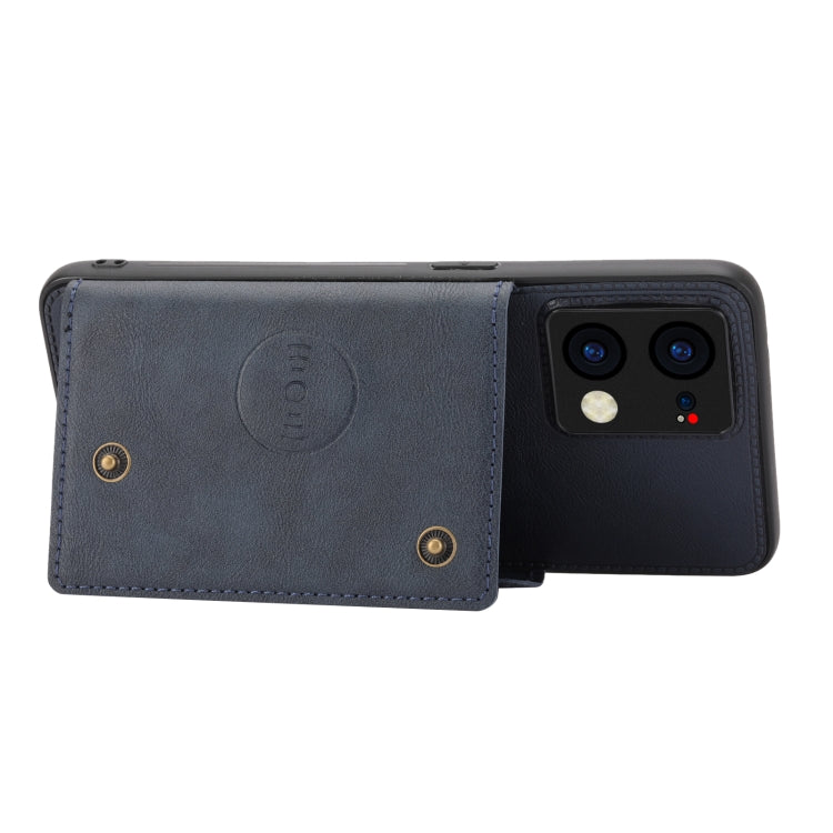 For OPPO Reno7 4G Double Buckle Card Slots Magnetic Phone Case