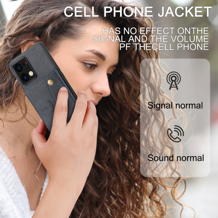 For OPPO Reno7 4G Double Buckle Card Slots Magnetic Phone Case