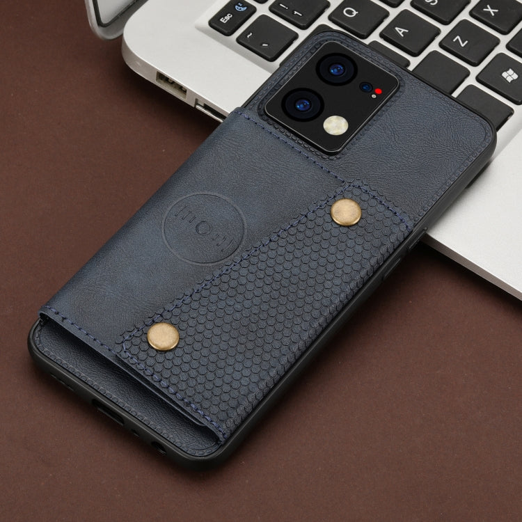 For OPPO Reno7 4G Double Buckle Card Slots Magnetic Phone Case